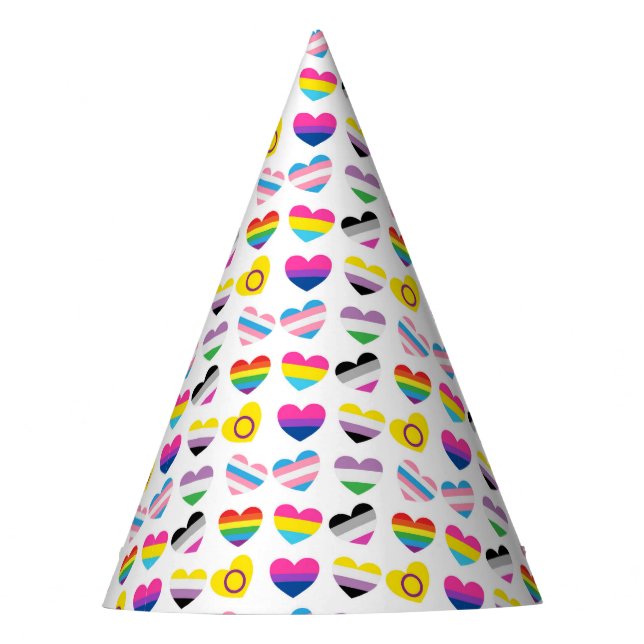 Chapeaux De Fètes Casquette de la fête Pride Hearts (Devant)