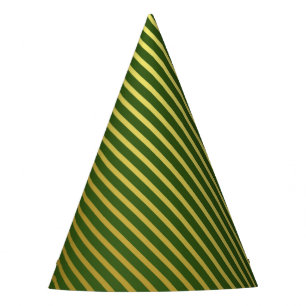 Chapeaux De Fètes Casquette de la partie verte à rayures dorées