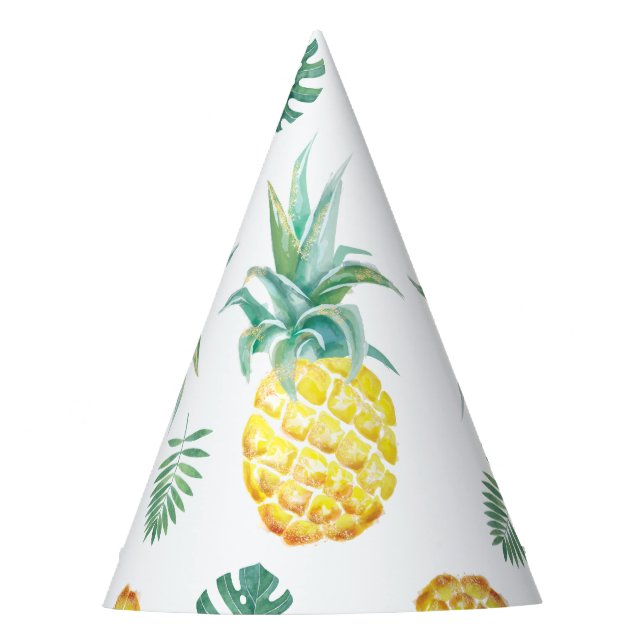 Chapeaux De Fètes Casquette de partie d'ananas d'aquarelle (Devant)