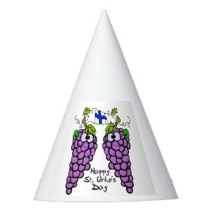 Chapeaux De Fètes Casquette de partie de St Urho avec des raisins et