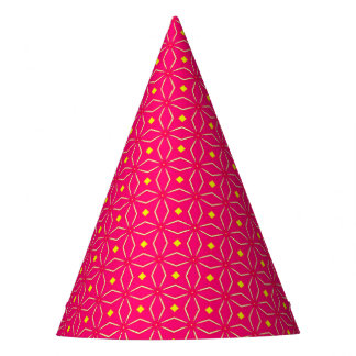 Chapeaux De Fètes Casquette de partie d'impression géométrique rose