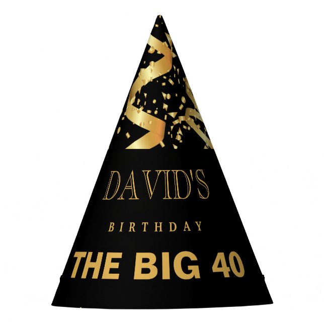 Chapeaux De Fètes Casquette du Confetti Black and Gold (Devant)