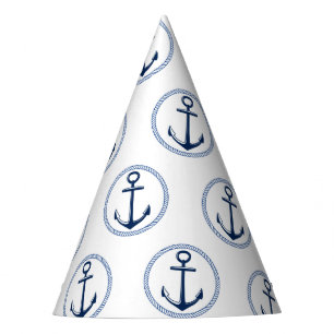 Chapeaux De Fètes Casquette du Nautical Blue Ancre Party