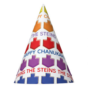 Chapeaux De Fètes Casquette du parti Hanoukka "Dreidels 3D"