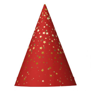 Chapeaux De Fètes Casquette du parti Petite Golden Stars - Rouge bri