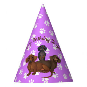 Chapeaux De Fètes Casquette du parti Purple Dachshund