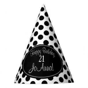 Chapeaux De Fètes Casquette noir et blanc personnalisé de partie de