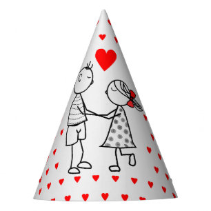 Chapeaux De Fètes Casquette romantique à couple avec coeur