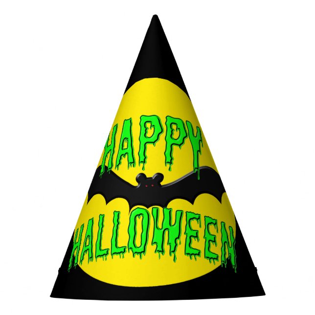 Chapeaux De Fètes Casquettes de fête - Batty "Happy Halloween" (Devant)
