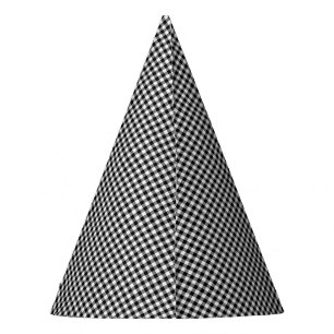 Chapeaux De Fètes Casquettes du En vichy-PAPIER noir-blanc