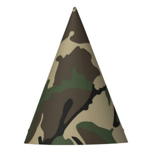 Chapeaux De Fètes Casquettes du Green Camo Paper Party