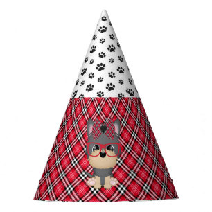 Chapeaux De Fètes Casquettes rouges de fête d'anniversaire de plaid