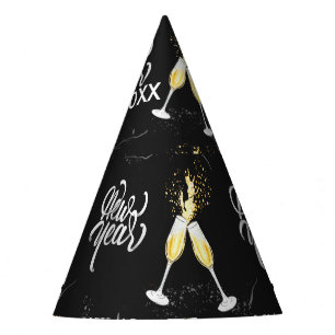 Chapeaux De Fètes Champagne Gold Black Verre Confetti Moderne Pa
