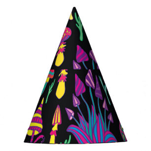 Chapeaux De Fètes Champignons psychédéliques Motif des couleurs arc-