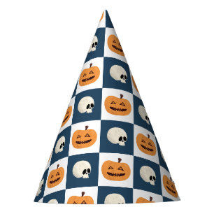 Chapeaux De Fètes Checks de Skulls et Pumkins