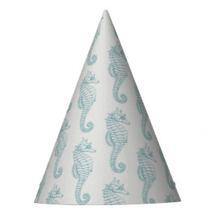 Chapeaux De Fètes Chevaux de mer tropicaux, Motif hippocampe - gris