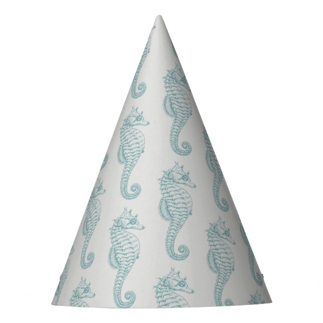 Chapeaux De Fètes Chevaux de mer tropicaux, Motif hippocampe - gris  (Devant)