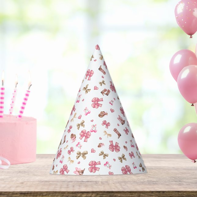 Chapeaux De Fètes Chic Rose Coquette Cowgirl Bows Boots Motif (Créateur téléchargé)