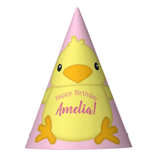 Chapeaux De Fètes Chick Anniversaire Pink (Devant)