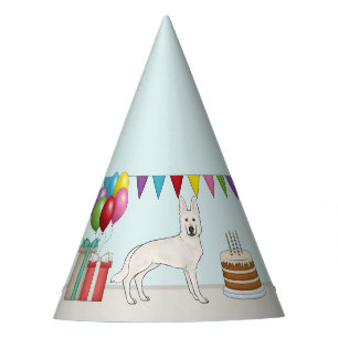 Chapeaux De Fètes Chien de berger blanc suisse Anniversaire coloré