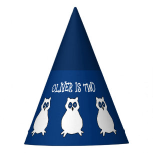 Chapeaux De Fètes Chouette bleu marine Anniversaire