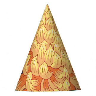Chapeaux De Fètes Chrysanthèmes japonais : motif floral jaune.