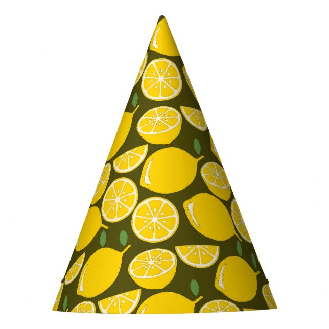 Chapeaux De Fètes Citron Jaune Moderne Amusant mignon (Devant)