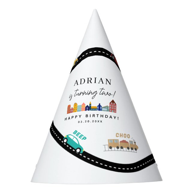 Chapeaux De Fètes City Transportation Vehicles Truck Second Birthday (Devant)