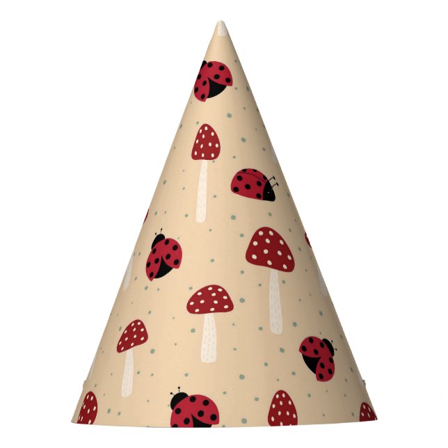 Chapeaux De Fètes Coccinelles et Champignons Rouges (Devant)