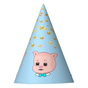 Chapeaux De Fètes Cochon mignon & Confettis