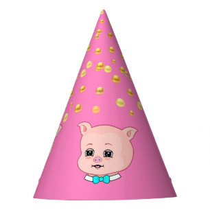 Chapeaux De Fètes Cochon mignon & Confettis