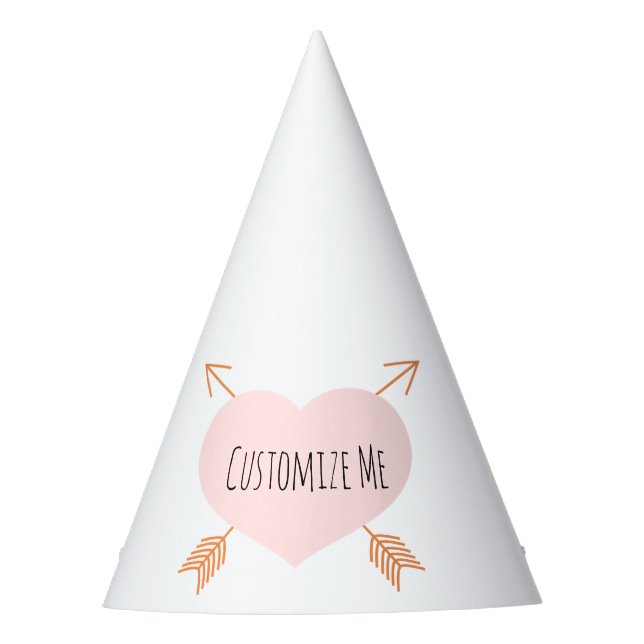 Chapeaux De Fètes Coeur et flèches rose Boho (Devant)
