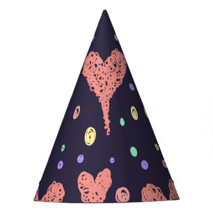 Chapeaux De Fètes Coeurs motifs Fille colorée Moderne Cute