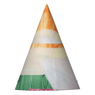 Chapeaux De Fètes Collage art, moderne coloré abstrait.
