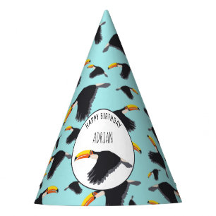Chapeaux De Fètes Coloré Toucan Tropical Bird Motif Anniversaire