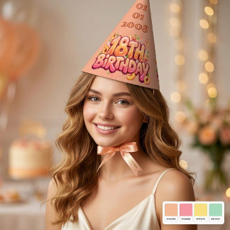 Chapeaux De Fètes Cône de célébration personnalisé pour un 18e anniv