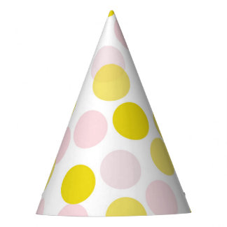 Chapeaux De Fètes Confetti Pois rose et jaune