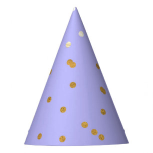 Chapeaux De Fètes Confettis violets et or Petits points Modernes Gla