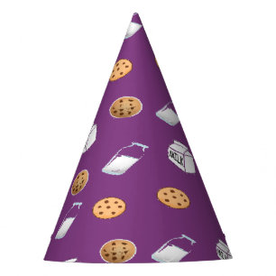 Chapeaux De Fètes Cookies et lait sur violet
