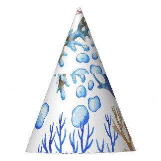 Chapeaux De Fètes Coraux dessinés à la main : motif sous-marin.