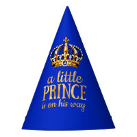 Couronne dorée Baby Shower Prince Bleu Royal Fête