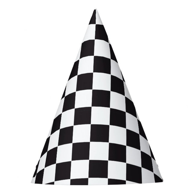 Chapeaux De Fètes Course de voiture / Motif d'échecs + votre backgr. (Devant)