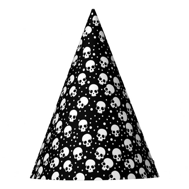 Chapeaux De Fètes Crâne monochrome Polka Dot (Devant)