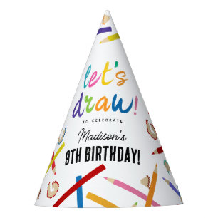 Chapeaux De Fètes Crayons colorés Enfants Art fête d'anniversaire