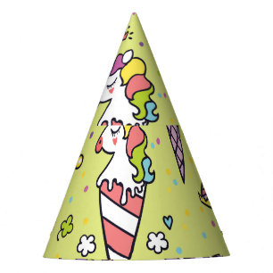 Chapeaux De Fètes Crème glacée Pop Cute : Motif animal
