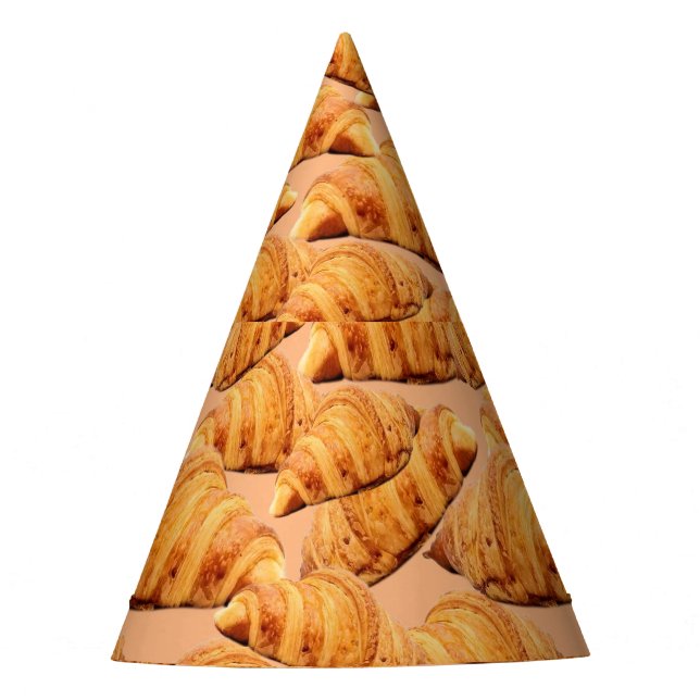 Chapeaux De Fètes croissant d'or, motif sans couture de boulangerie. (Devant)