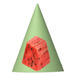 Chapeaux De Fètes Cube de nourriture de pastèque rouge sucrée fraîch