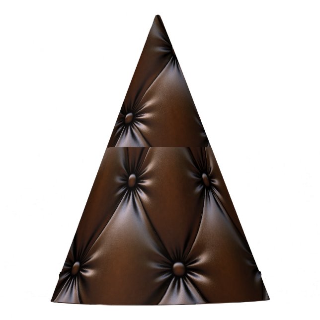 Chapeaux De Fètes Cuir au chocolat : Texture luxueuse d'Upholstery (Devant)
