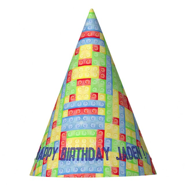 Chapeaux De Fètes Custom Building Block Birthday Party Hat (Devant)