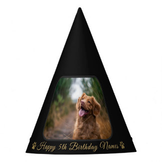 Chapeaux De Fètes Custom Happy Birthday Pet Dog Photo Picture Name